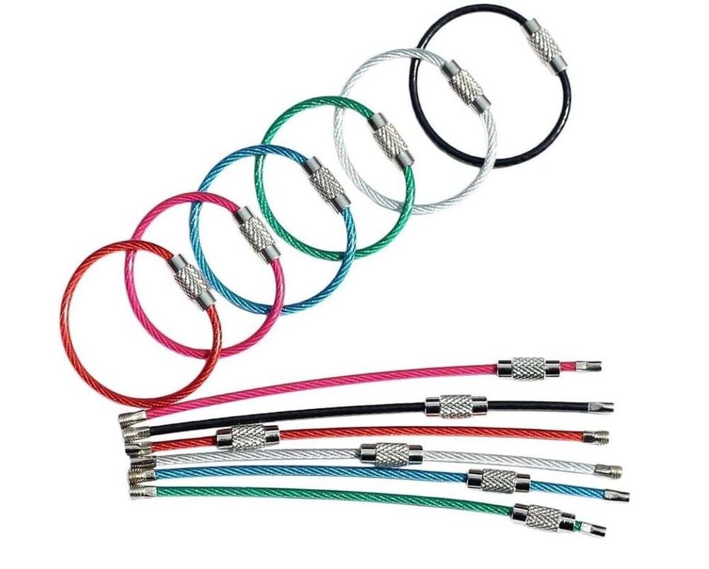 Stainless Steel Wire Keychain Cable Loop Assorted